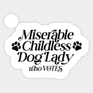 Womens Childless Dog Lady for Harris 2024 Sticker